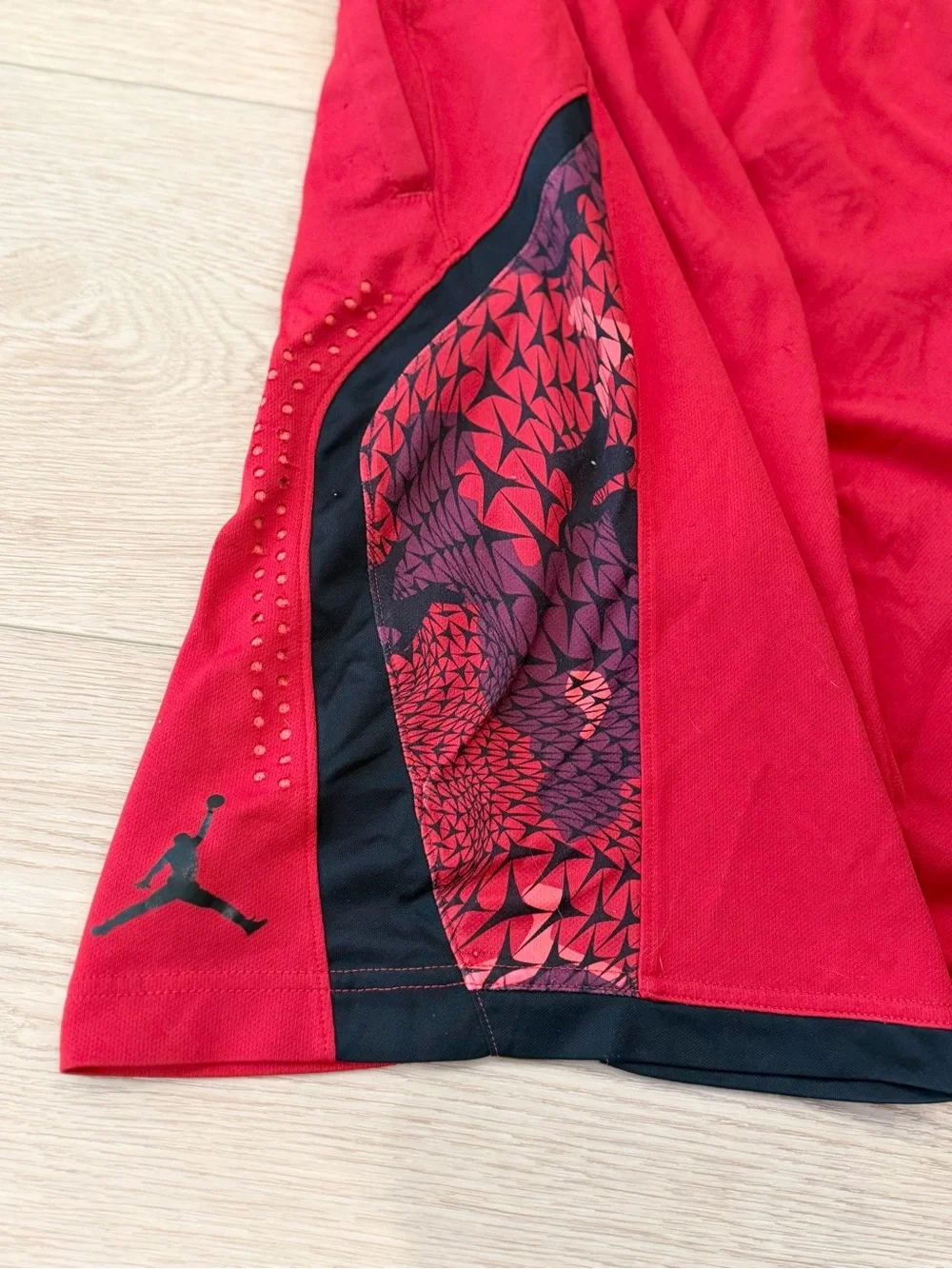 Jordan Men’s Red Basketball Shorts with Black Accents
